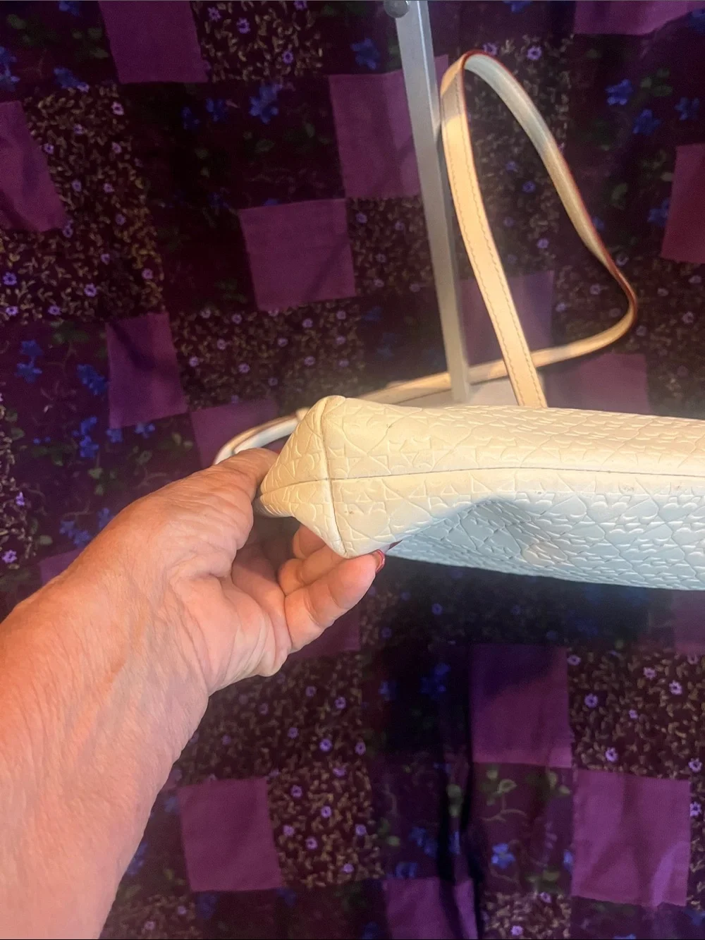 kate spade New York Crossbody Bag in stone with a lavender interior